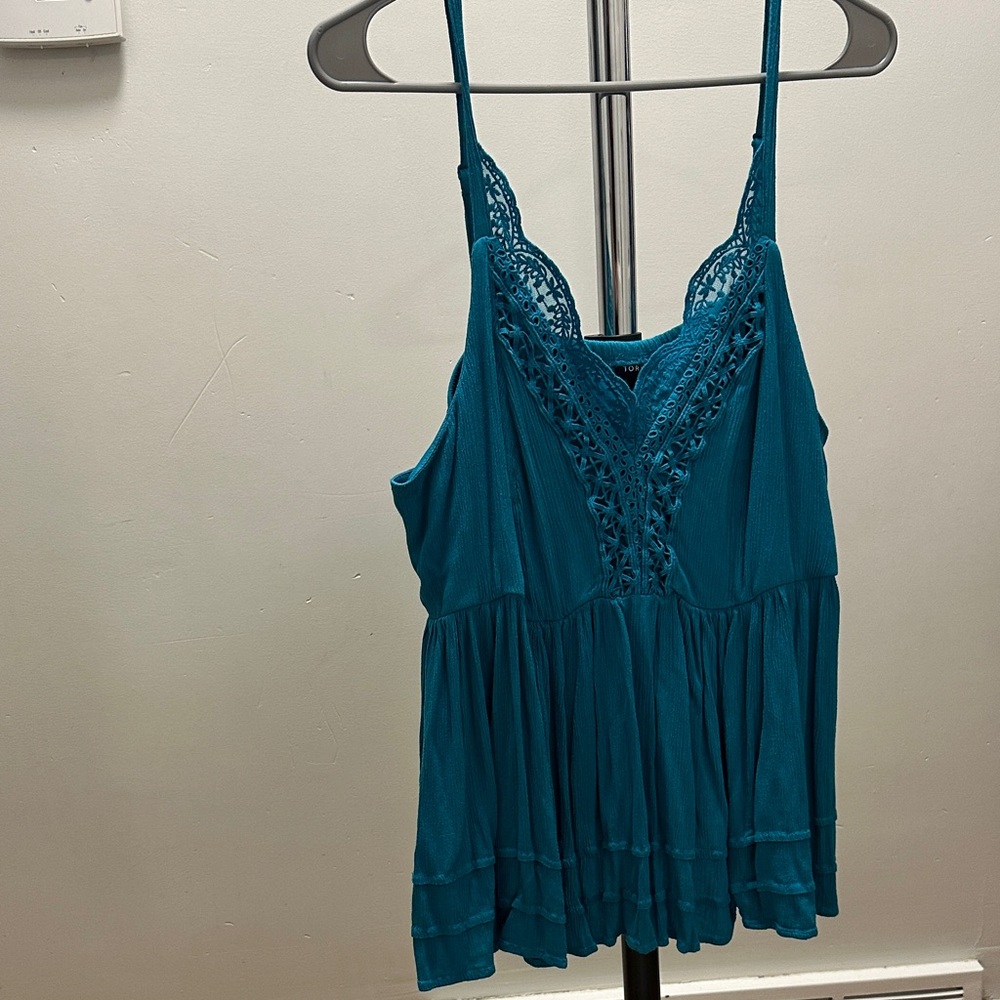 Torrid Teal Lace Camisole